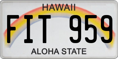 HI license plate FIT959