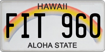 HI license plate FIT960