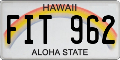 HI license plate FIT962