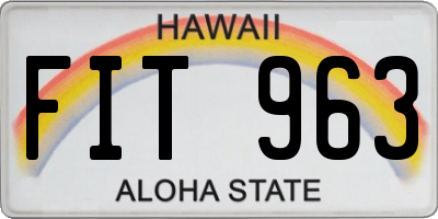 HI license plate FIT963