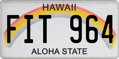 HI license plate FIT964