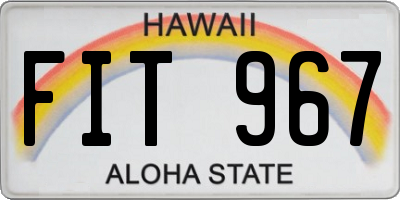 HI license plate FIT967