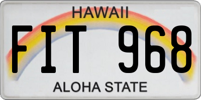 HI license plate FIT968