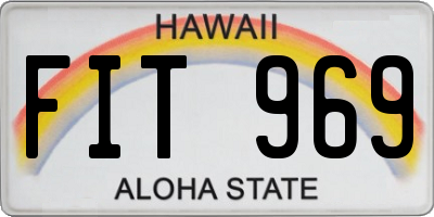 HI license plate FIT969