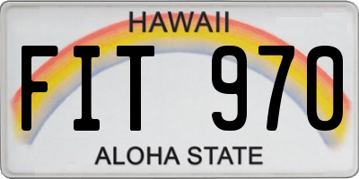 HI license plate FIT970