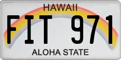 HI license plate FIT971