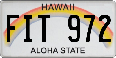 HI license plate FIT972