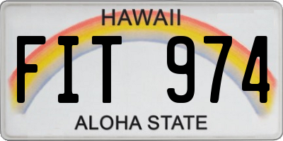 HI license plate FIT974
