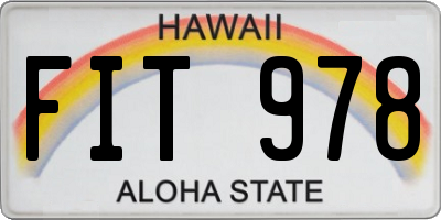 HI license plate FIT978