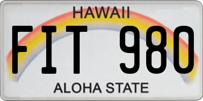 HI license plate FIT980