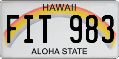 HI license plate FIT983