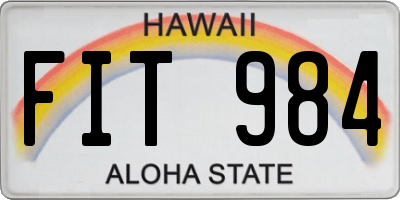 HI license plate FIT984