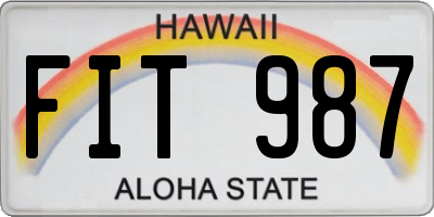 HI license plate FIT987