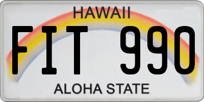 HI license plate FIT990