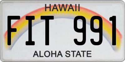 HI license plate FIT991