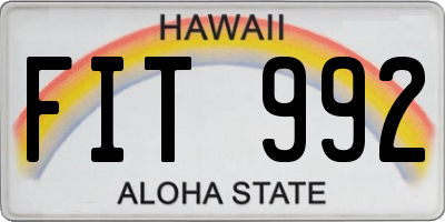HI license plate FIT992