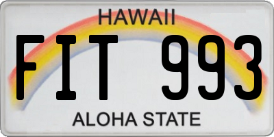 HI license plate FIT993
