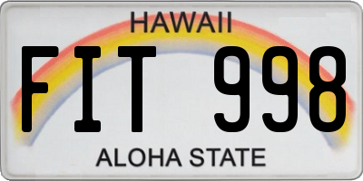 HI license plate FIT998