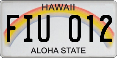 HI license plate FIU012