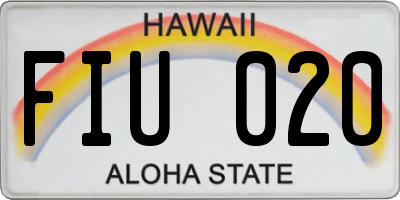 HI license plate FIU020