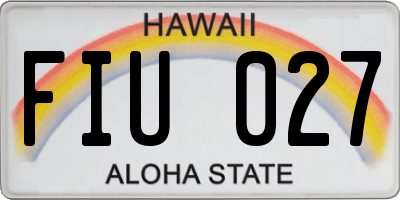 HI license plate FIU027