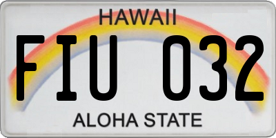 HI license plate FIU032