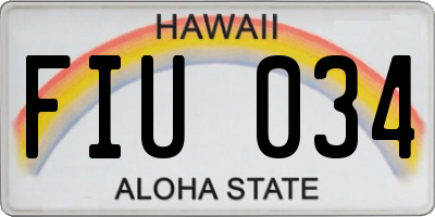 HI license plate FIU034