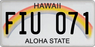HI license plate FIU071