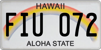 HI license plate FIU072