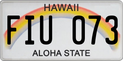 HI license plate FIU073