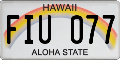 HI license plate FIU077