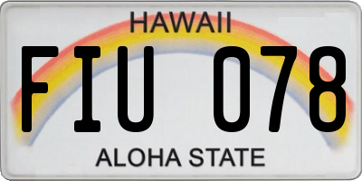 HI license plate FIU078