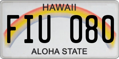 HI license plate FIU080