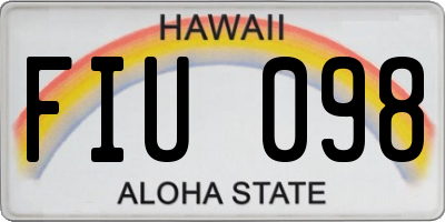 HI license plate FIU098