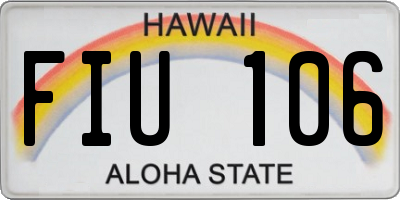 HI license plate FIU106