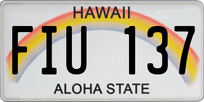 HI license plate FIU137