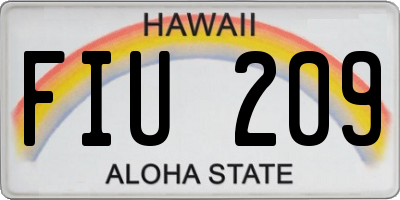 HI license plate FIU209