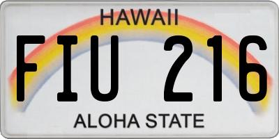 HI license plate FIU216