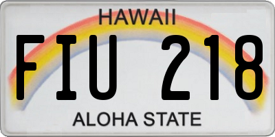 HI license plate FIU218