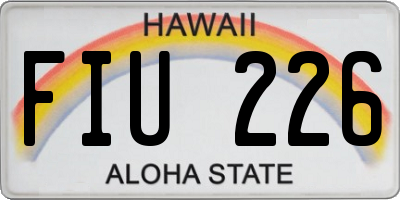 HI license plate FIU226