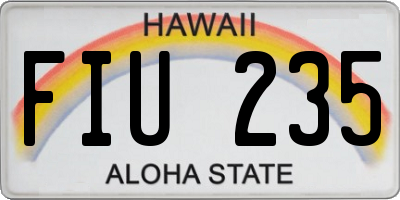 HI license plate FIU235