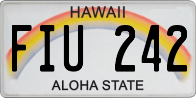 HI license plate FIU242