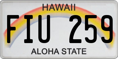 HI license plate FIU259