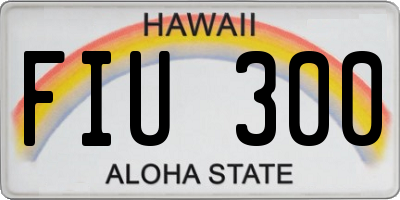 HI license plate FIU300
