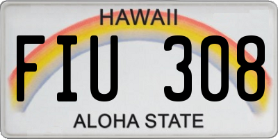 HI license plate FIU308