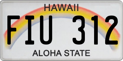 HI license plate FIU312