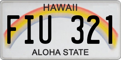 HI license plate FIU321