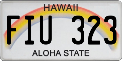 HI license plate FIU323