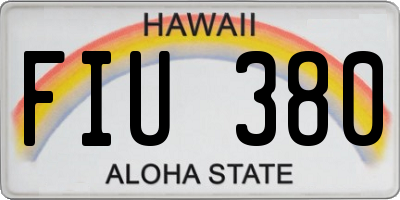 HI license plate FIU380
