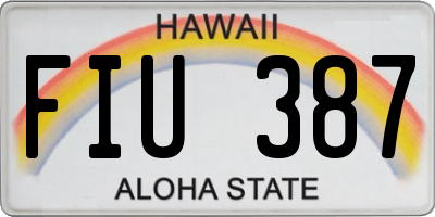 HI license plate FIU387